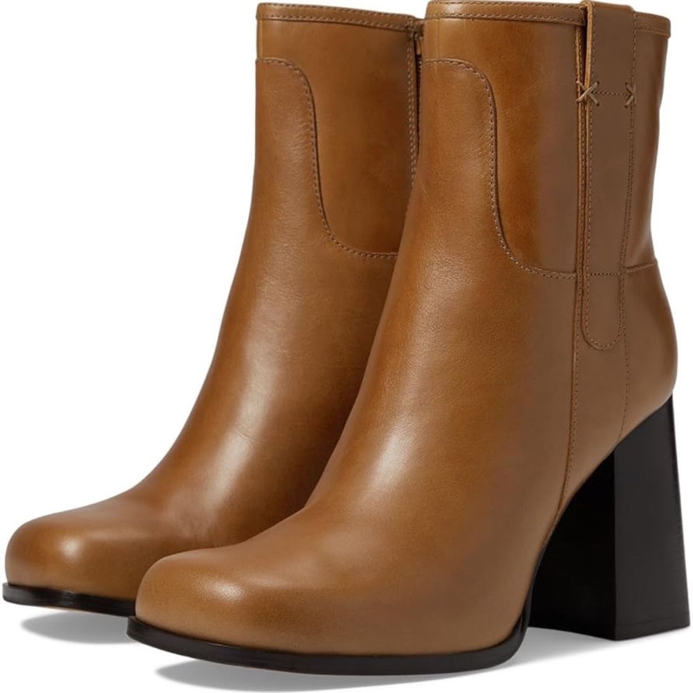 New! Free people Naomi ankle heel boot in caramel cafe